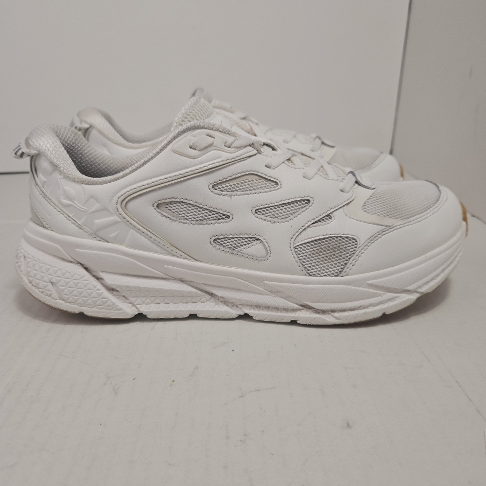 Hoka One One HOKA Clifton L White Gum Shoes Men's  Sz 12.5 Running Walk